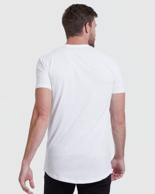 True Classic - White Tall Round Hem Crew Neck T-Shirt: L