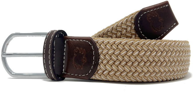 The Sanibel Two Toned Woven Stretch Belt