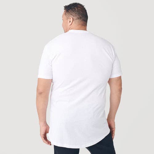 True Classic - White Tall Round Hem Crew Neck T-Shirt: L