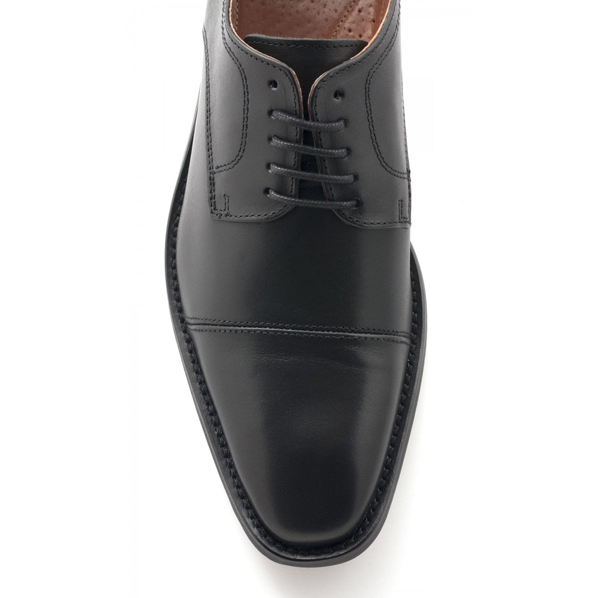 PARC City Five-Eye Cap Toe Shoe in Black Leather