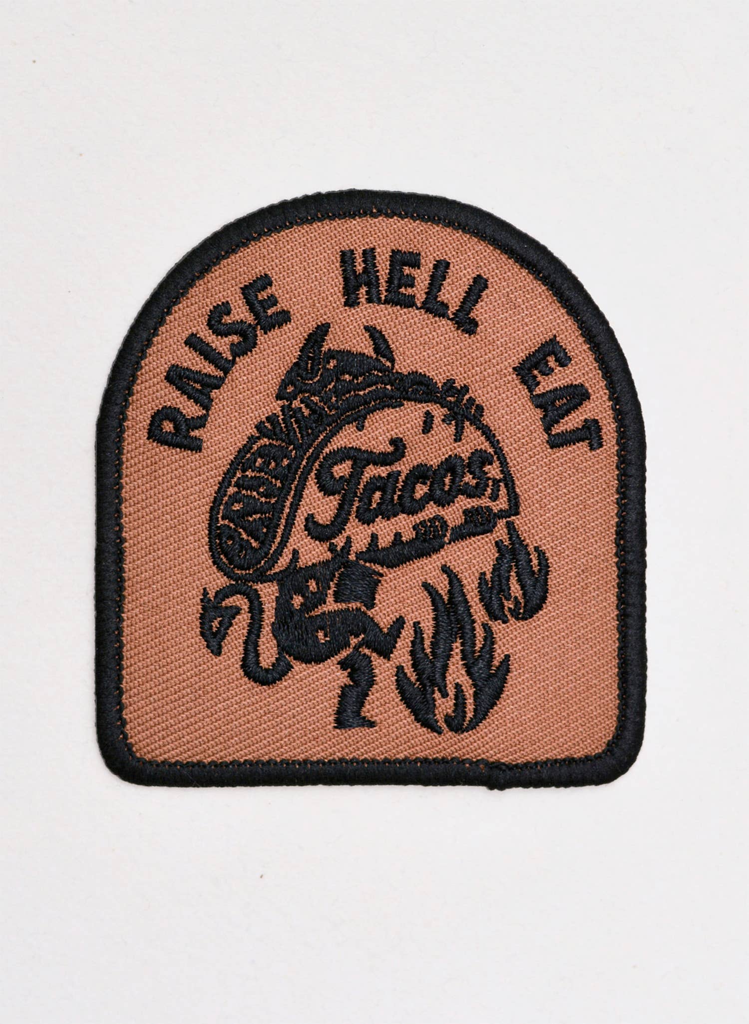 Pyknic - Raise Hell Eat Tacos Iron-On Embroidered Patch