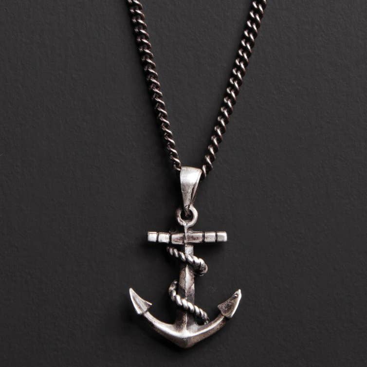 We Are All Smith - OXIDIZED STERLING SILVER ANCHOR NECKLACE FOR MEN