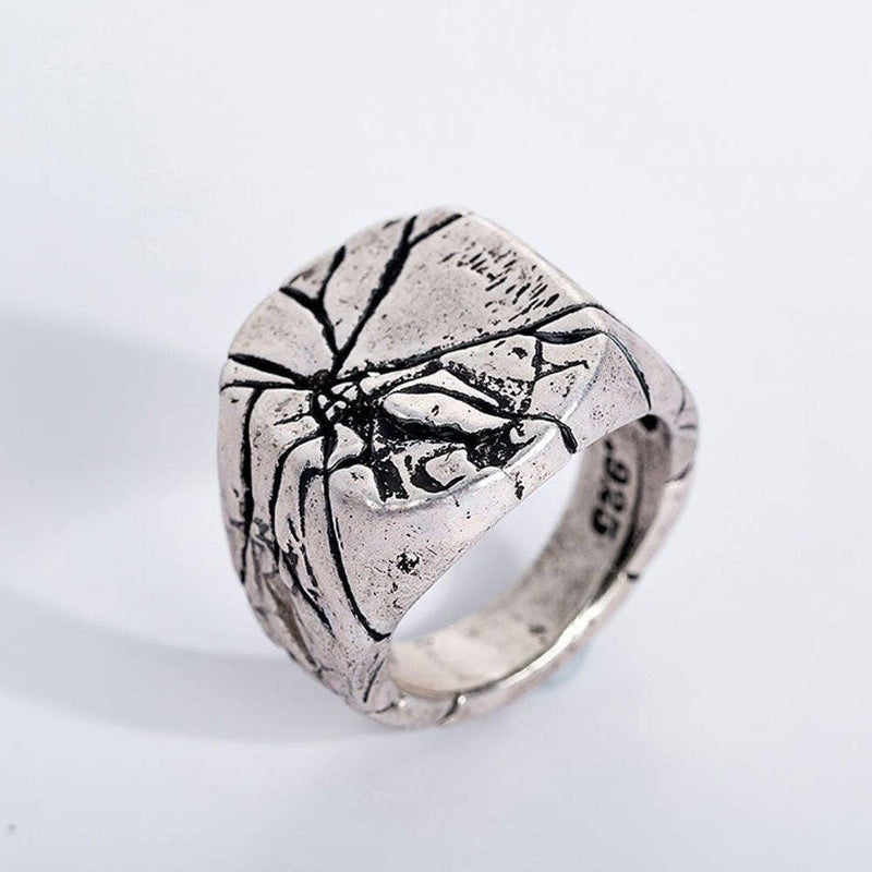 SEVEN50 - Cracked Aged Signet Stainless Steel Fashion Ring