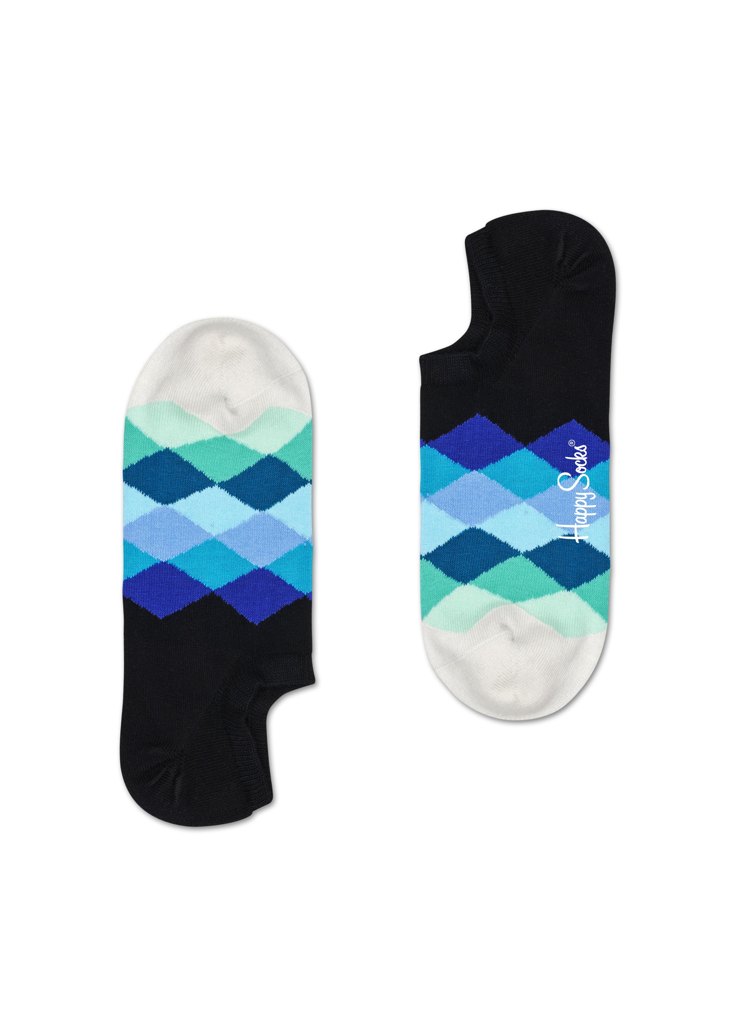 Faded Diamond Sneaker Liner Sock (White Toe)
