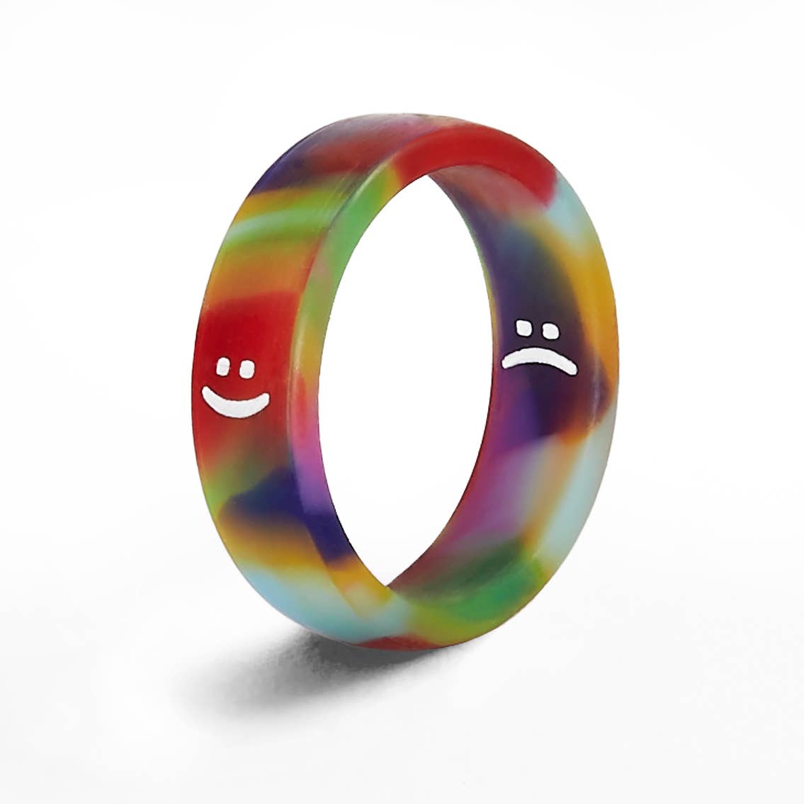 Flip Rings - Flip Reversible smile and frown ring psychedelic tie-dye