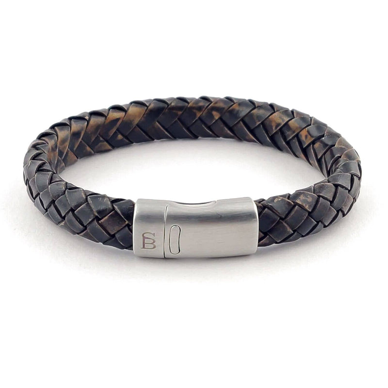 Steel and Barnett - Leather Bracelet Cornall - Vintage Black