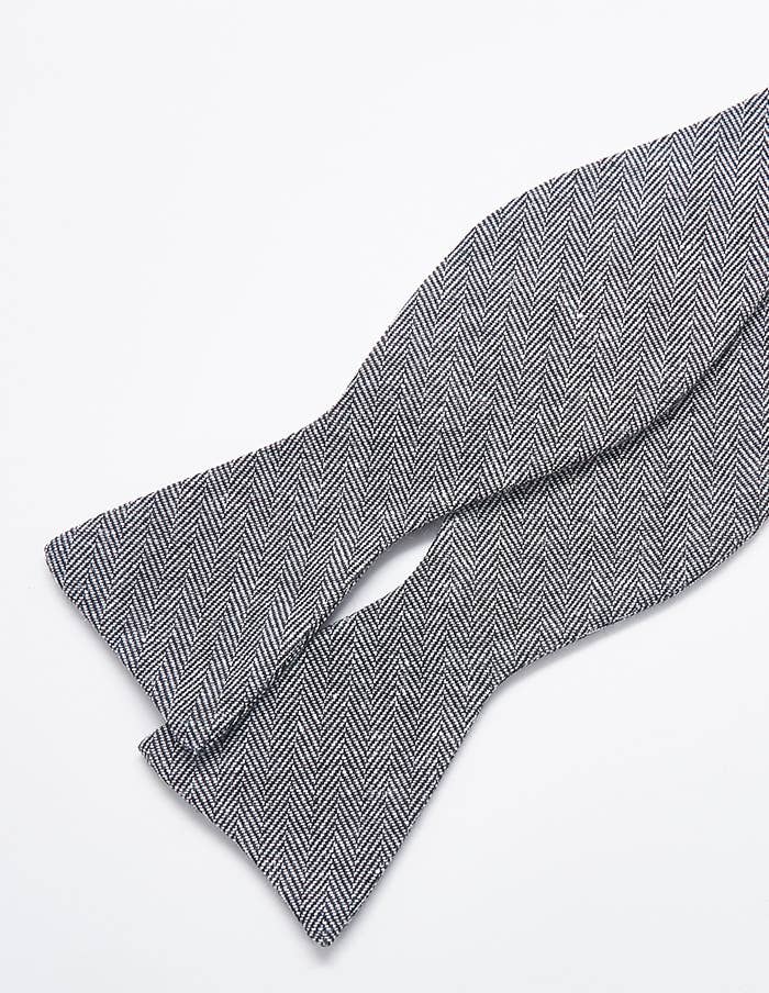 Admiral Row - Grey Patterned Bow Tie