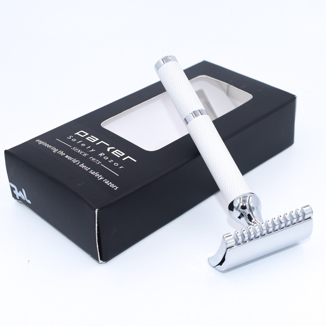Parker 70C White and Chrome Open Comb Safety Razor