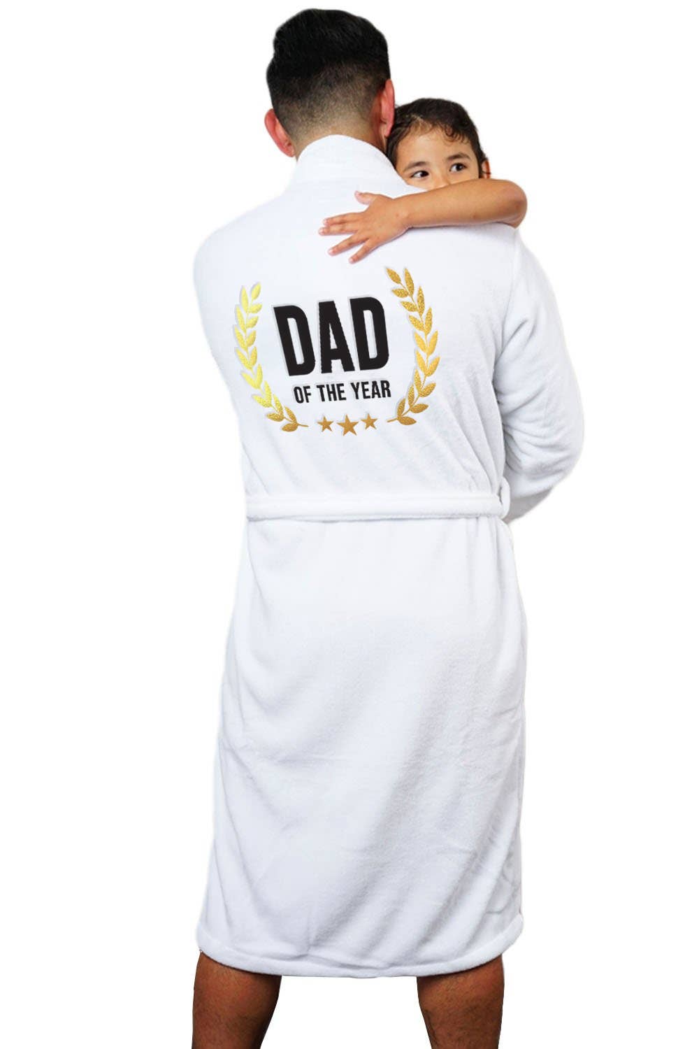 LA Trading Co - LUXE PLUSH ROBE - Dad of the year (White)