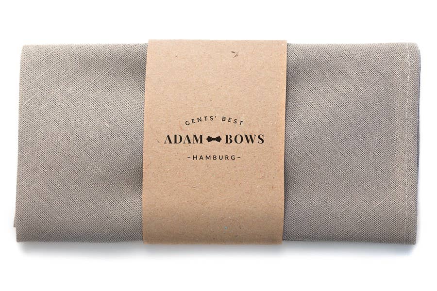 Adam Bows - Taupe Einstecktuch aus Leinen im Vintage Look