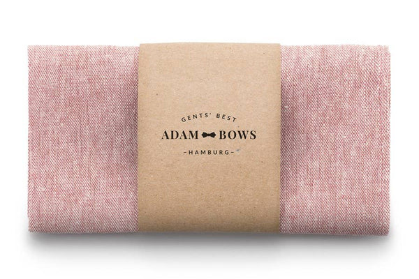 Adam Bows - Altrosa Einstecktuch aus Leinen im Vintage Stil zur Hochzeit