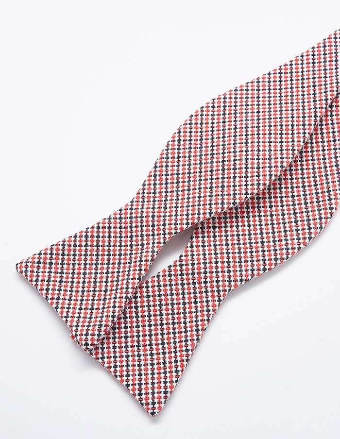 Admiral Row - Red and Black Patterned Bow Tie