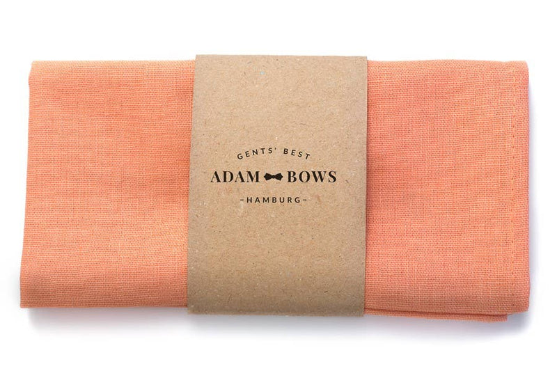 Adam Bows - Orange Einstecktuch aus Leinen im Vintage Style