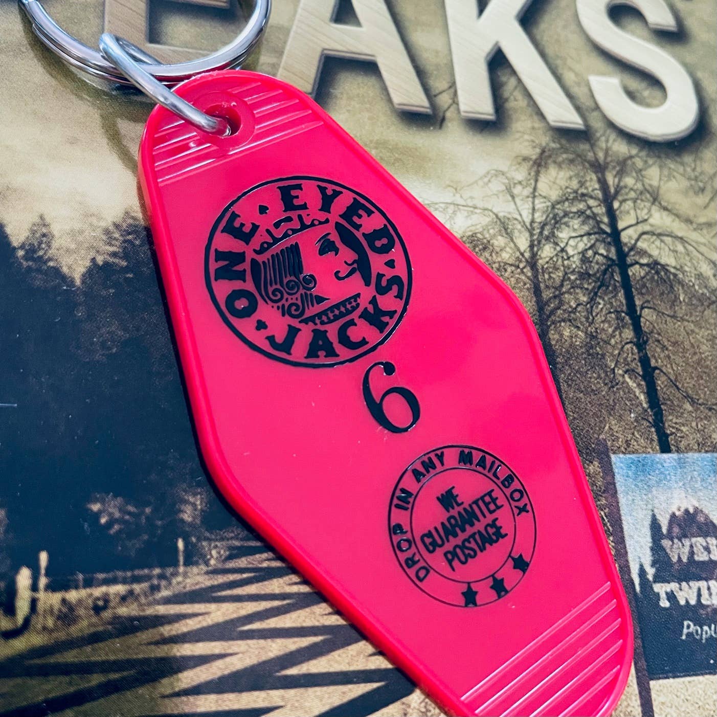 The 3 Sisters Design Co. - Motel Key Fob - One Eyed Jack's (Twin Peaks)